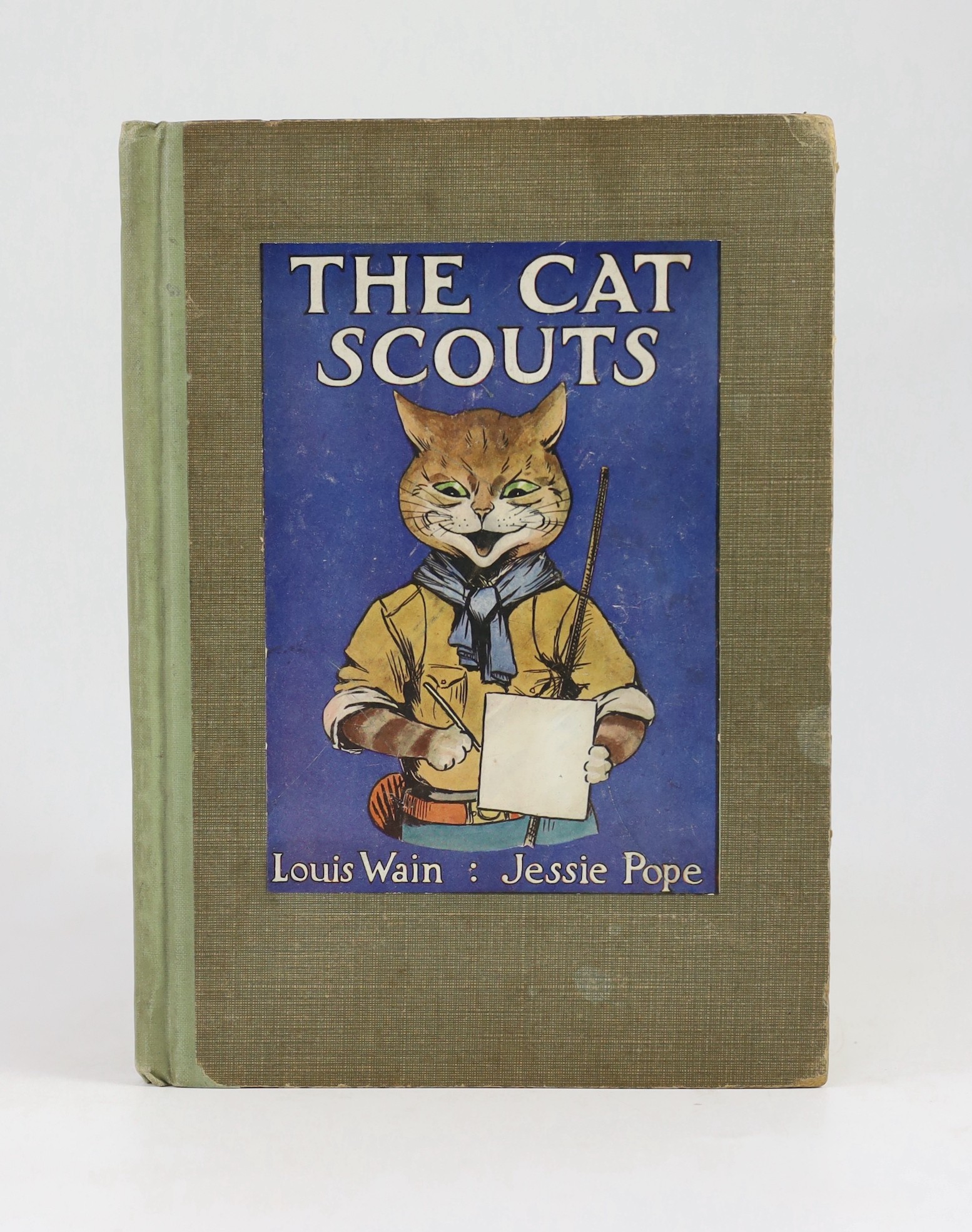 Pope, Jessie - The Cat Scouts, 1st edition, illustrated with 8 colour by Louis Wain, 4to, original half cloth, Blackie and Son Limited, London, [1912]